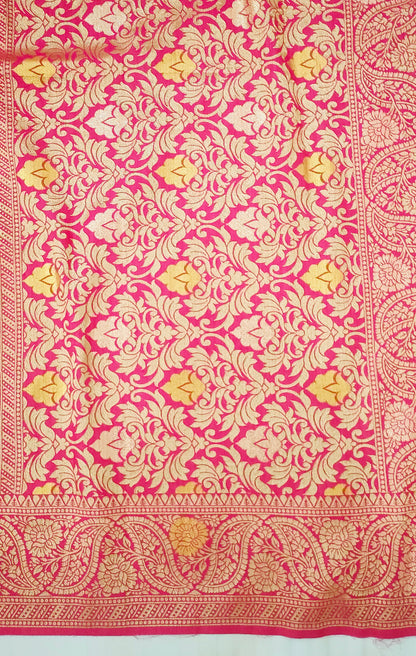 Dola Silk Rani Pink Banarasi Saree