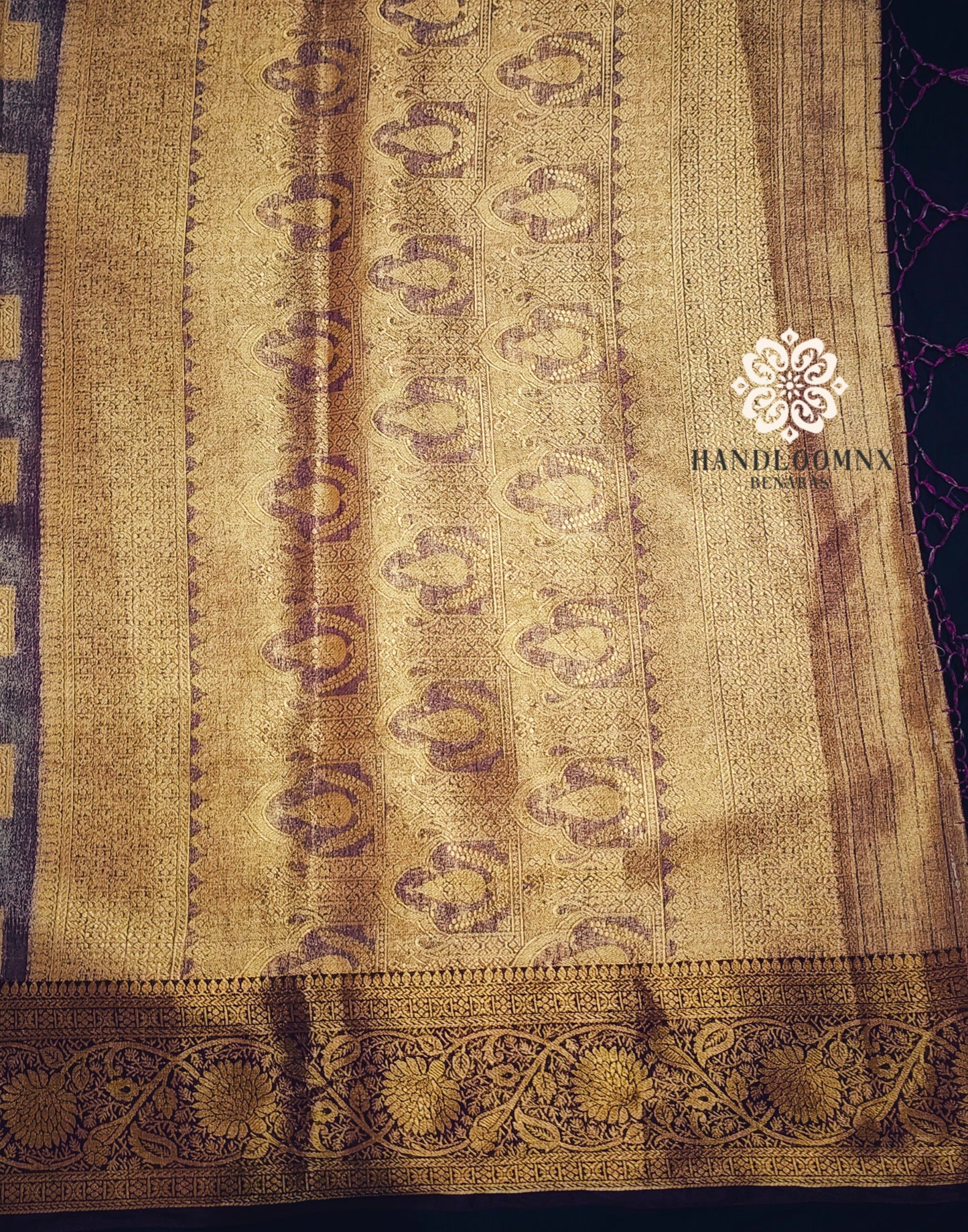 Linen Tissue Wine Colour Shadow Design Benarasi Saree