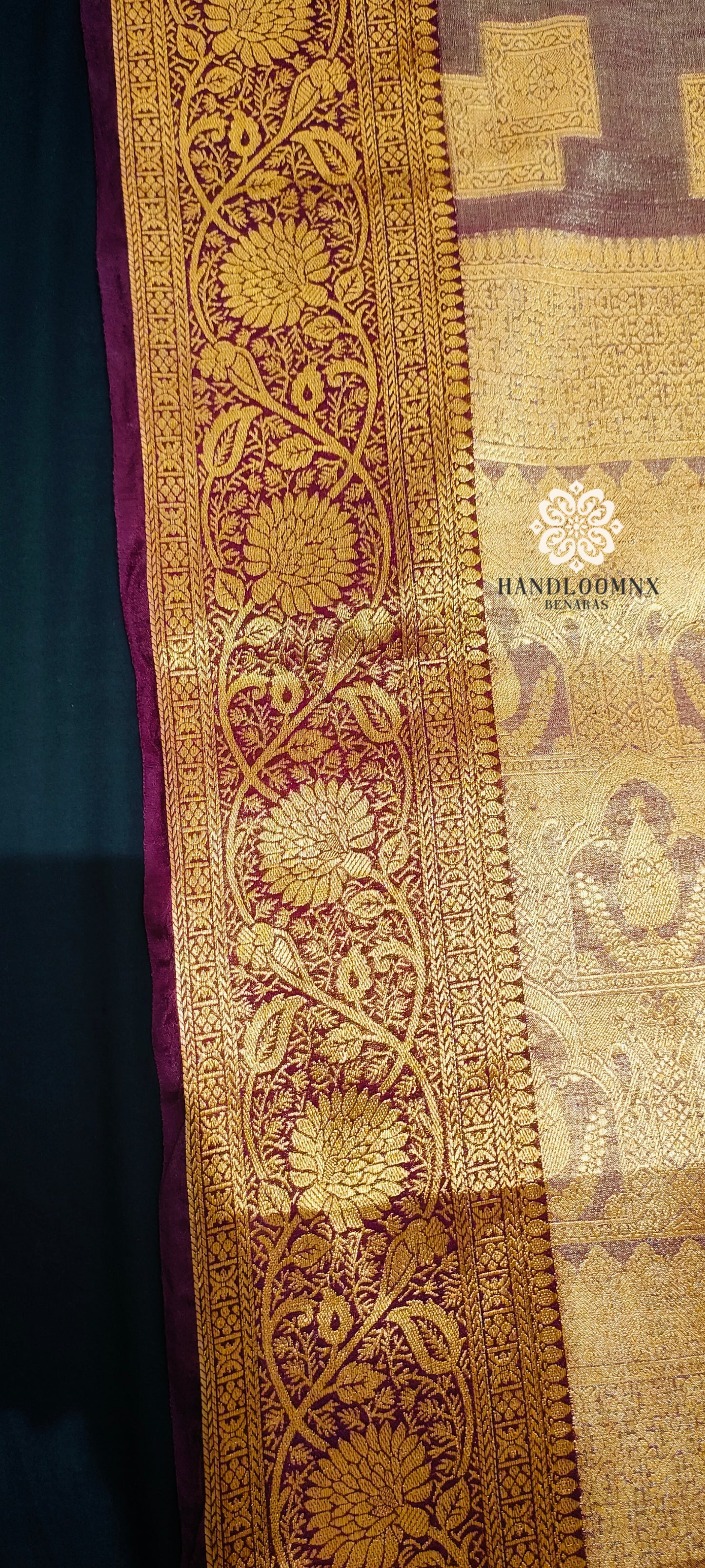 Linen Tissue Wine Colour Shadow Design Benarasi Saree