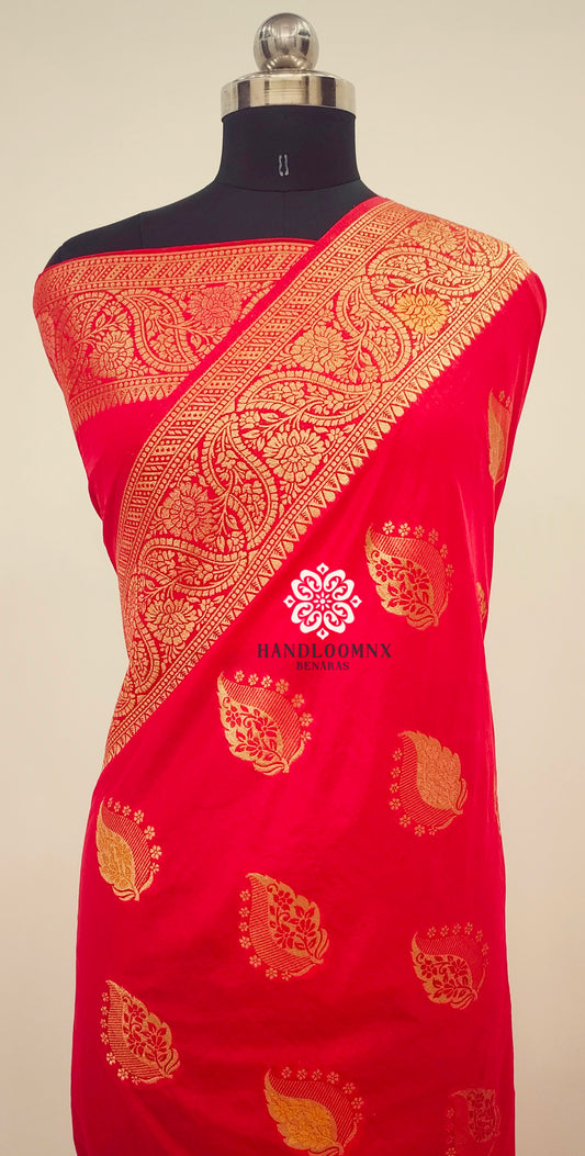 Dola Silk Red Banarasi Saree