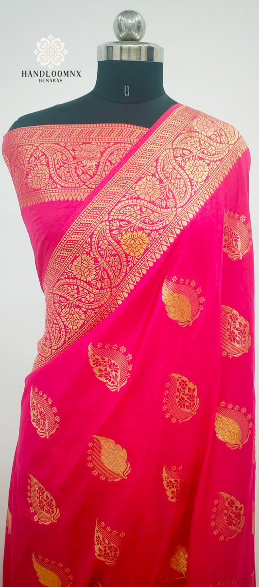 Dola Silk Rani Pink Banarasi Saree