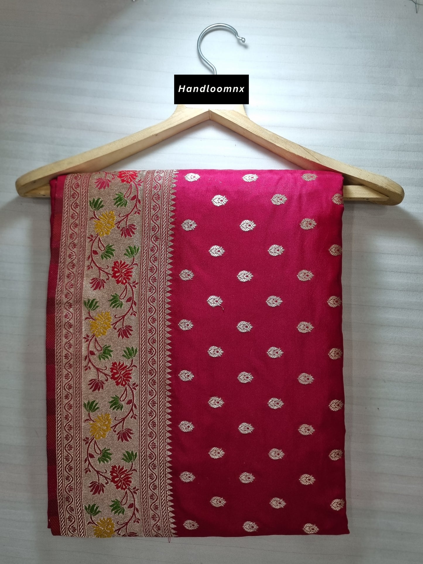 Katan Silk Meenakari Rani Pink Banarasi Saree